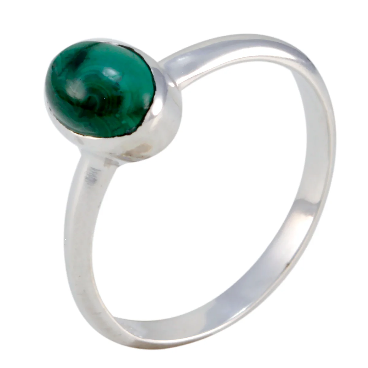 Malachite Solitaire Korean 925 Silver Green Gems Delicate Luxurious Ring Jewellery - Image 2