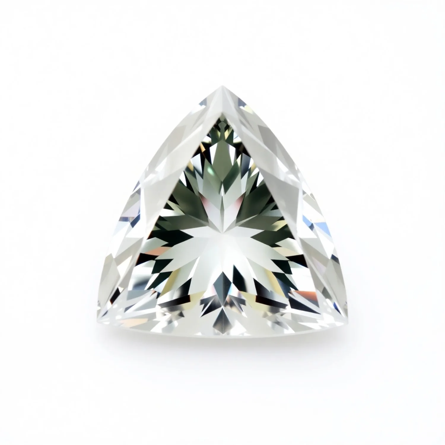 Moissanite 1PC Chunky 15x15 MM Triangle Faceted White Superior Man Made Loose Gemstone - Image 2