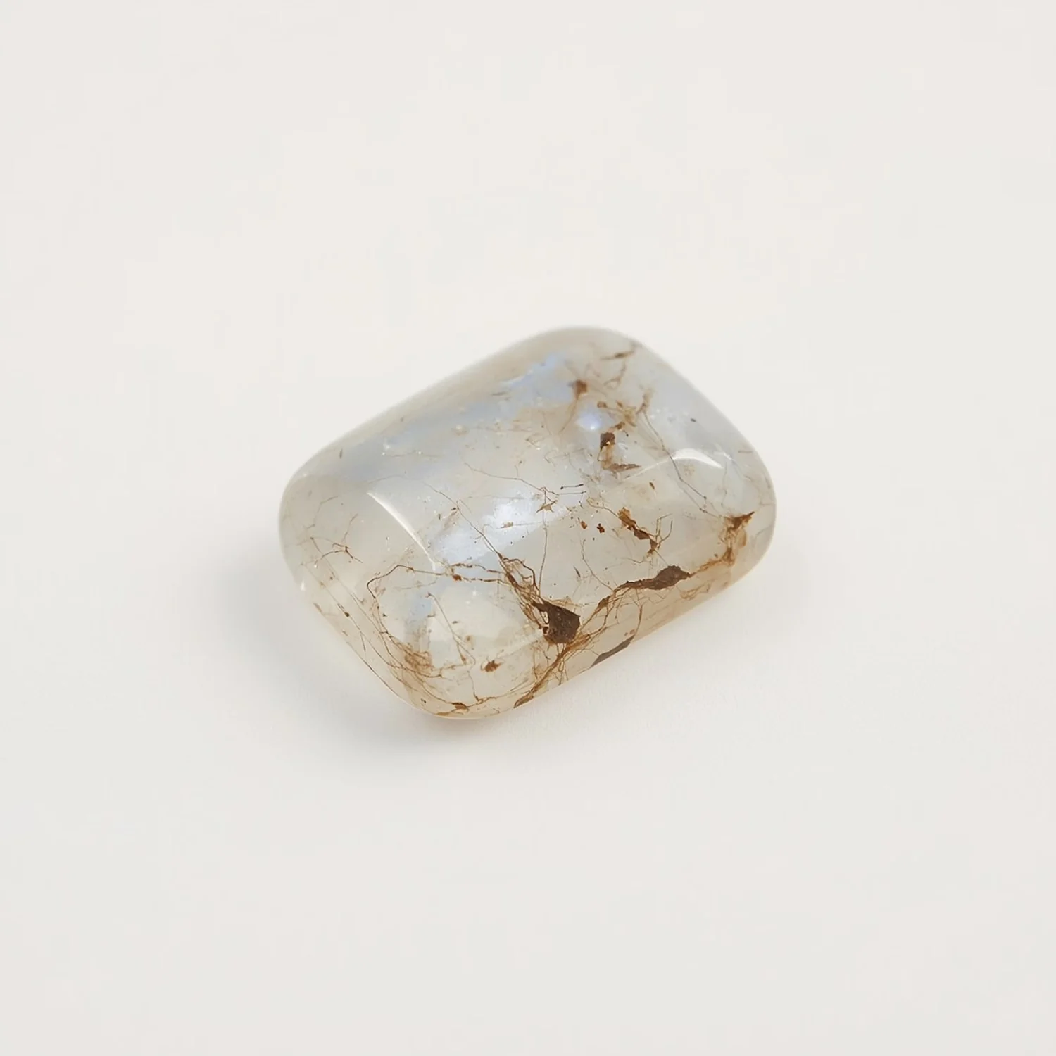 Moonstone 1PC Medium 7x10 MM Emerald Cabochon White Brilliant semi Precious Loose Gemstones