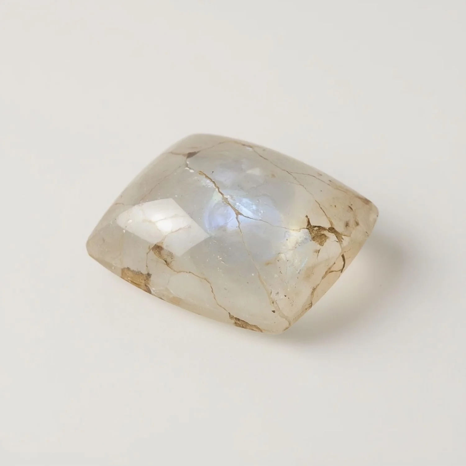 Moonstone 1PC Medium 7x10 MM Emerald Cabochon White Brilliant semi Precious Loose Gemstones - Image 2