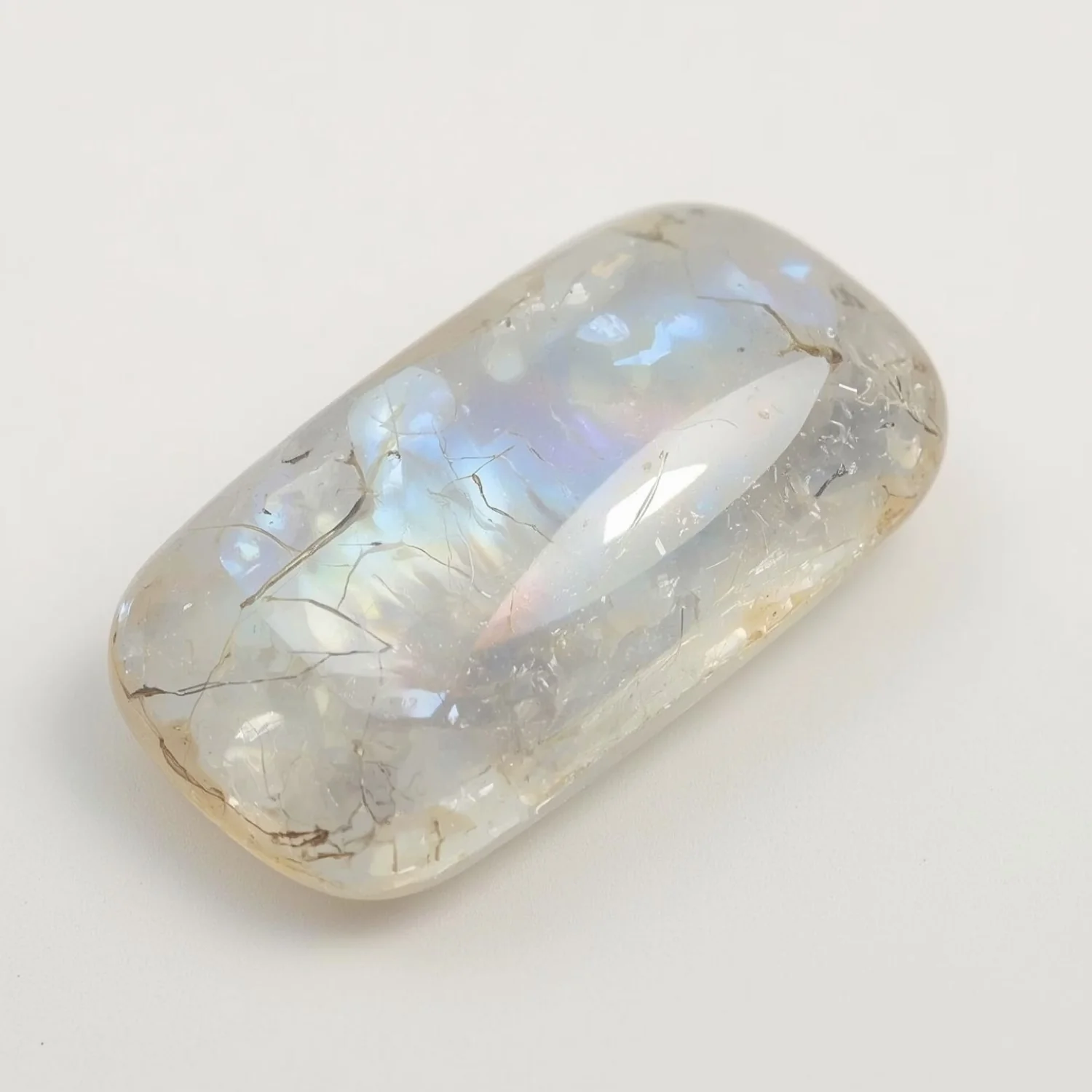 Moonstone 1PC Medium 7x14 MM Baguette Cabochon White Polished semi Precious Precious Gemstone - Image 2