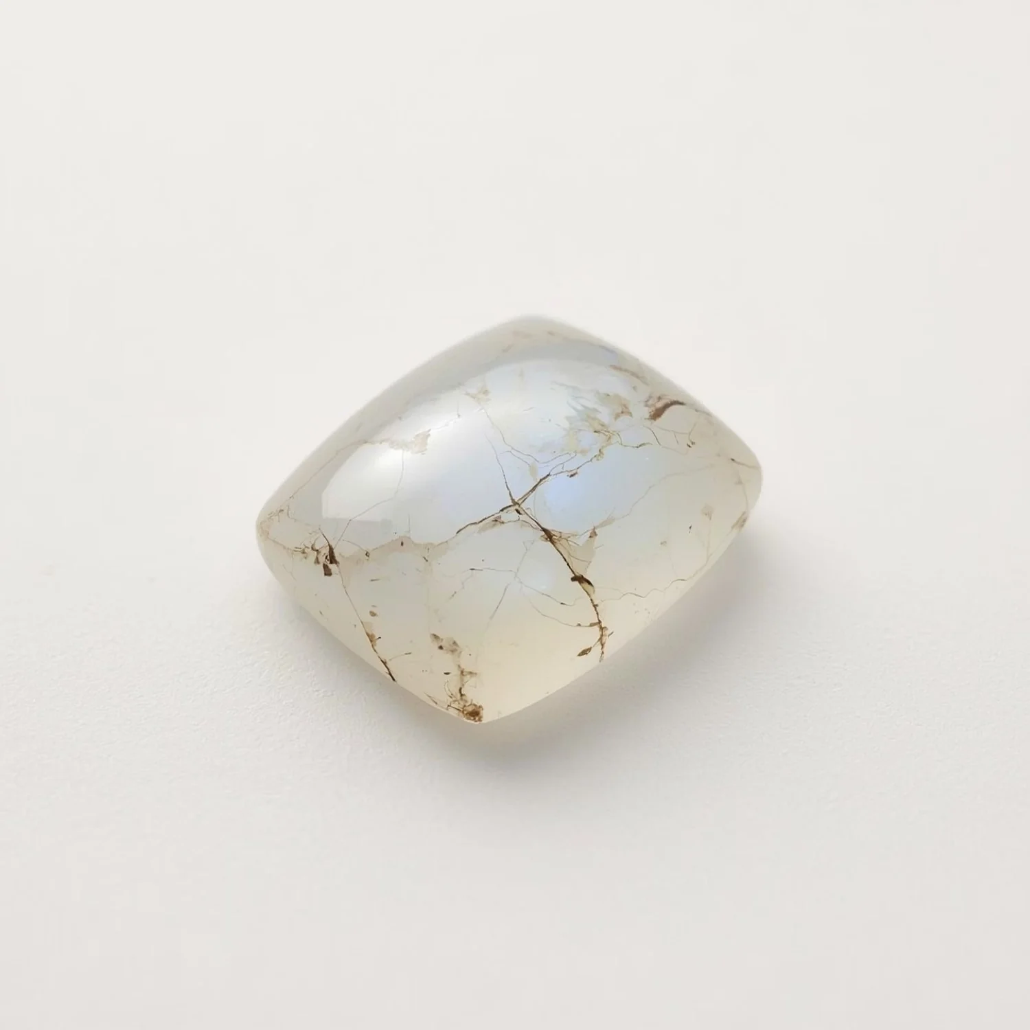 Moonstone 1PC Small 7x9 MM Emerald Cabochon White Fiery semi Precious Loose Gemstone - Image 2