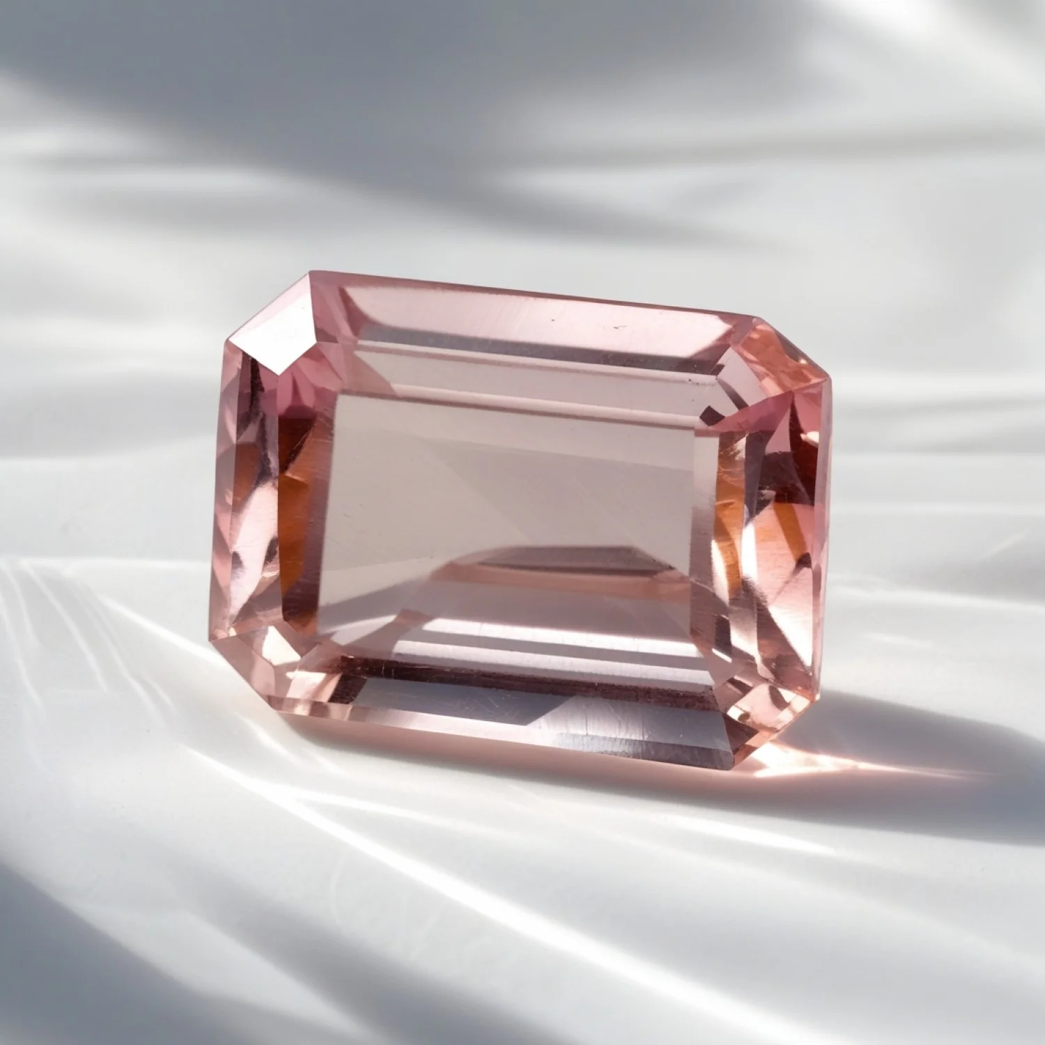 Morganite 1PC Chunky 13x18 MM Emerald Faceted Pink Pure Semi Precious Loose Gemstones - Image 2