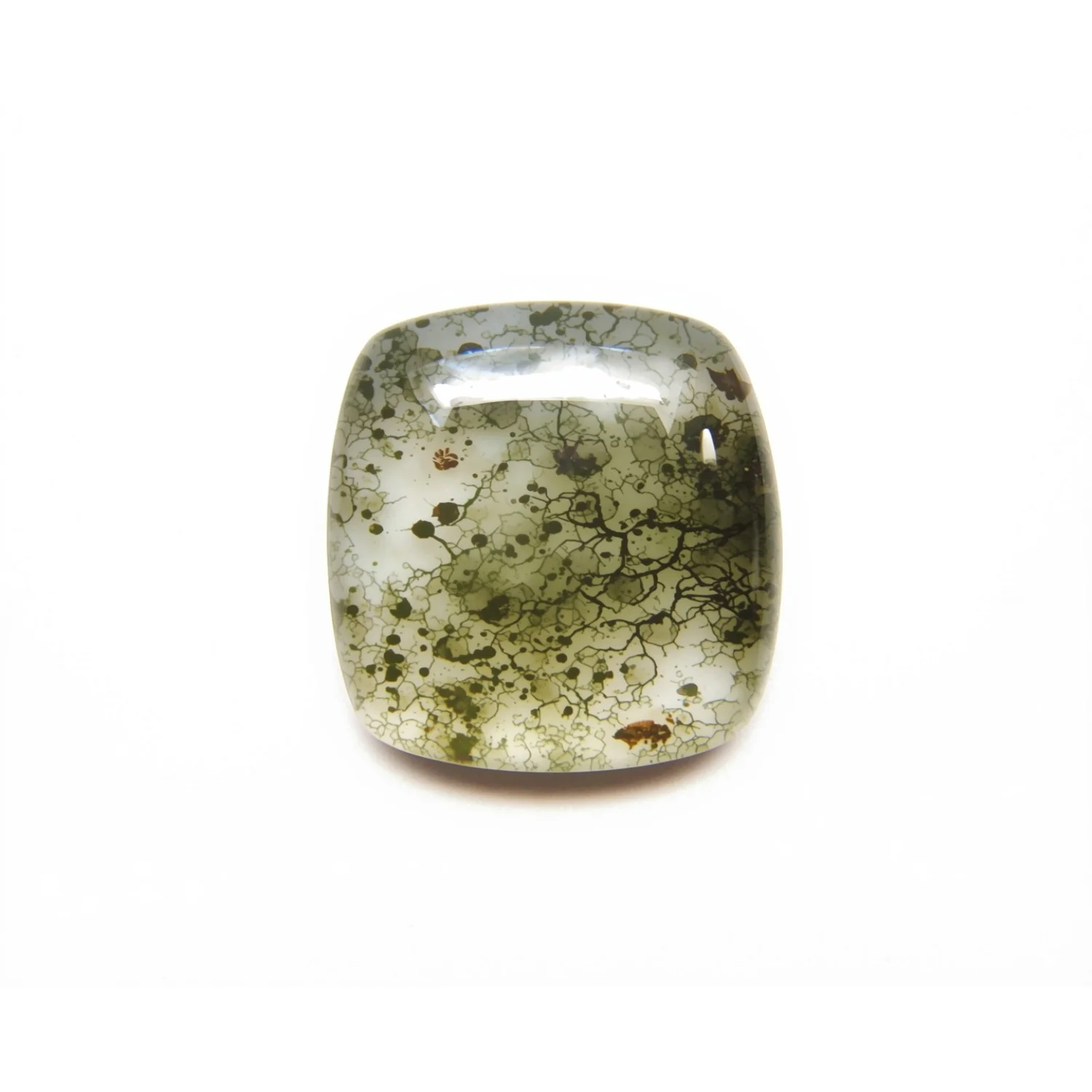 Moss Agate 10PC Tiny 3x3 MM Cushion Cabochon Green Luster semi Precious Precious Gemstone