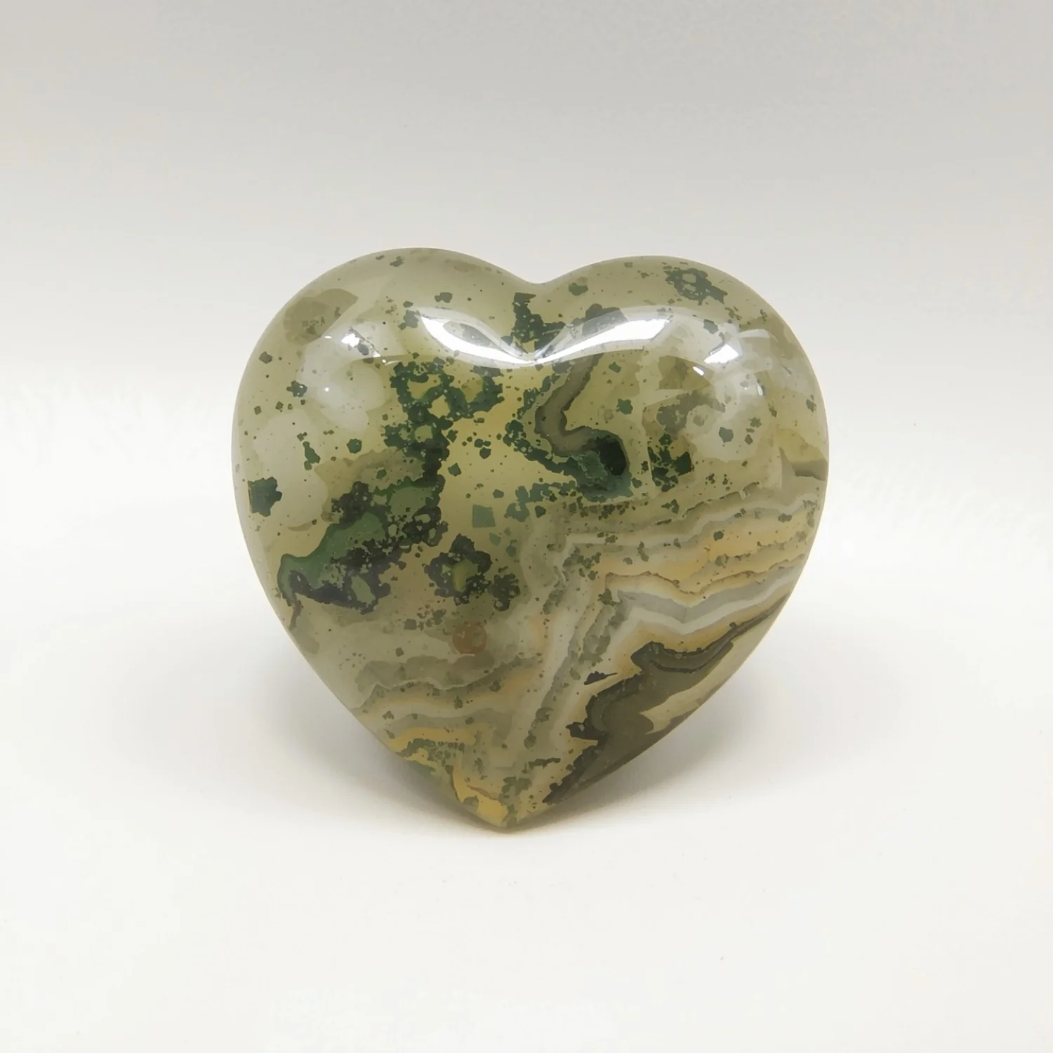 Moss Agate 10PC Tiny 4x4 MM Heart Cabochon Green Brilliant semi Precious Loose Gems - Image 2
