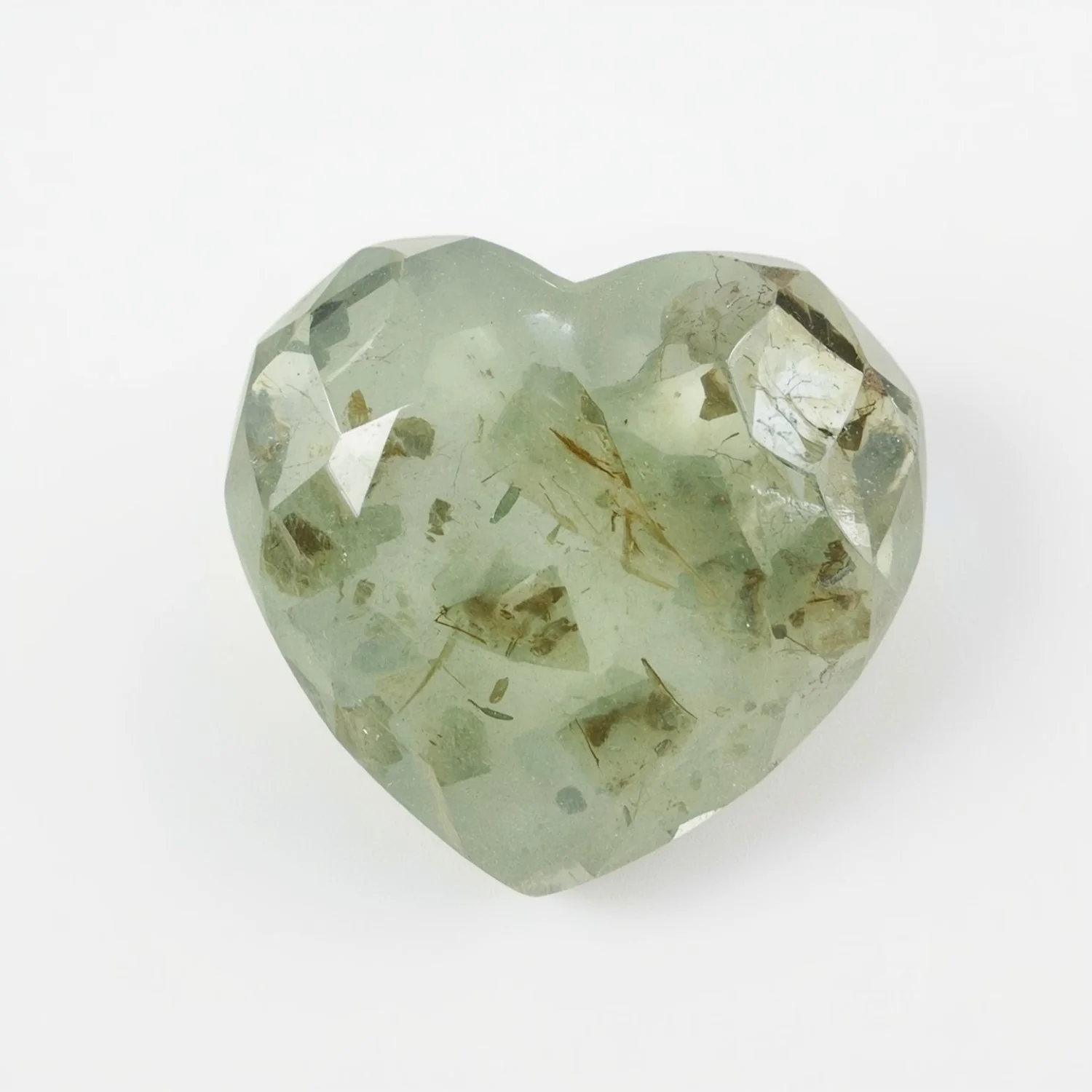 Moss Agate 1PC Chunky 13x13 MM Heart Faceted Green Natural Semi Precious Gems - Image 2