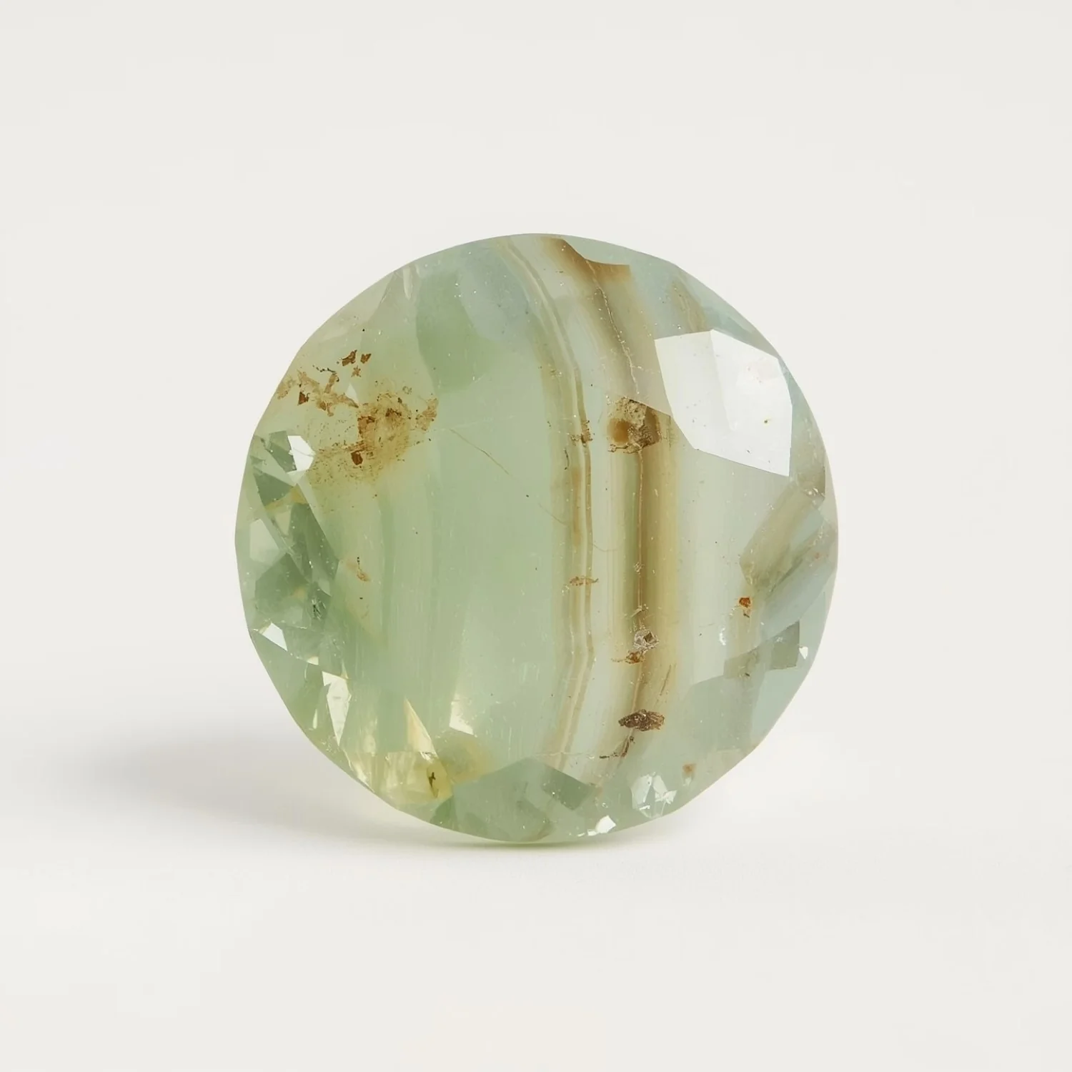 Moss Agate 1PC Chunky 14x14 MM Round Faceted Green Genuine Semi Precious Loose Gems