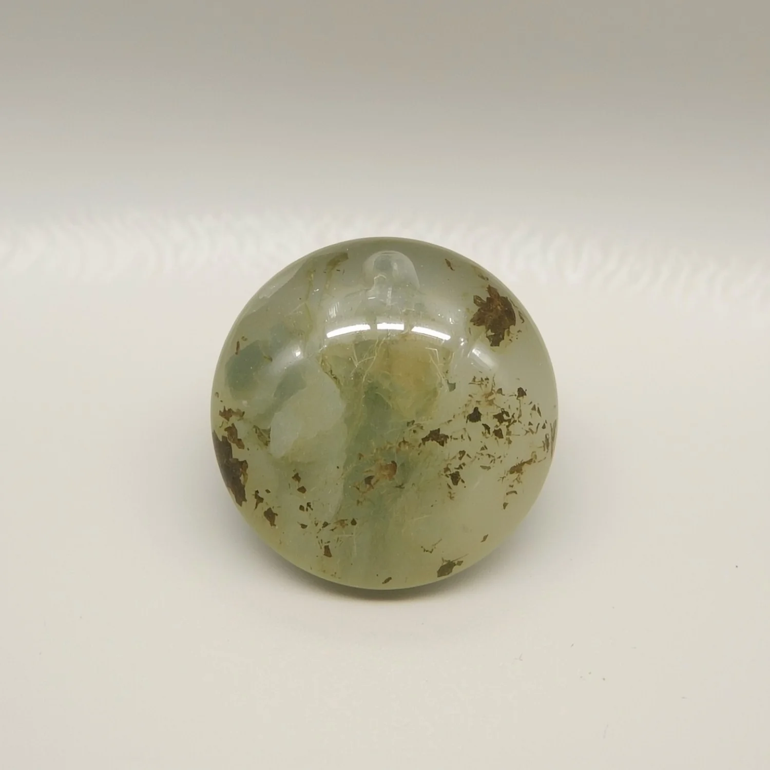 Moss Agate 1PC Large 10x10 MM Round Cabochon Green Lustrous semi Precious Gems - Image 2
