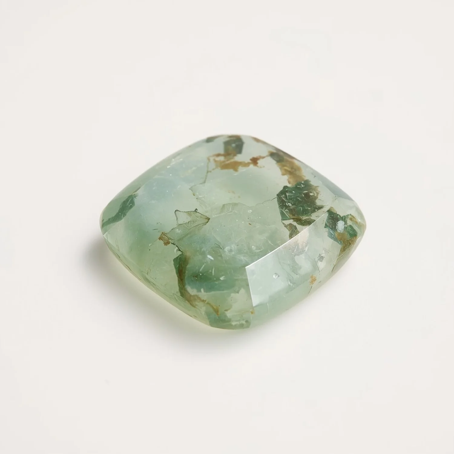 Moss Agate 1PC Large 10x10 MM Square Faceted Green Shine Semi Precious Loose Gems - Image 2