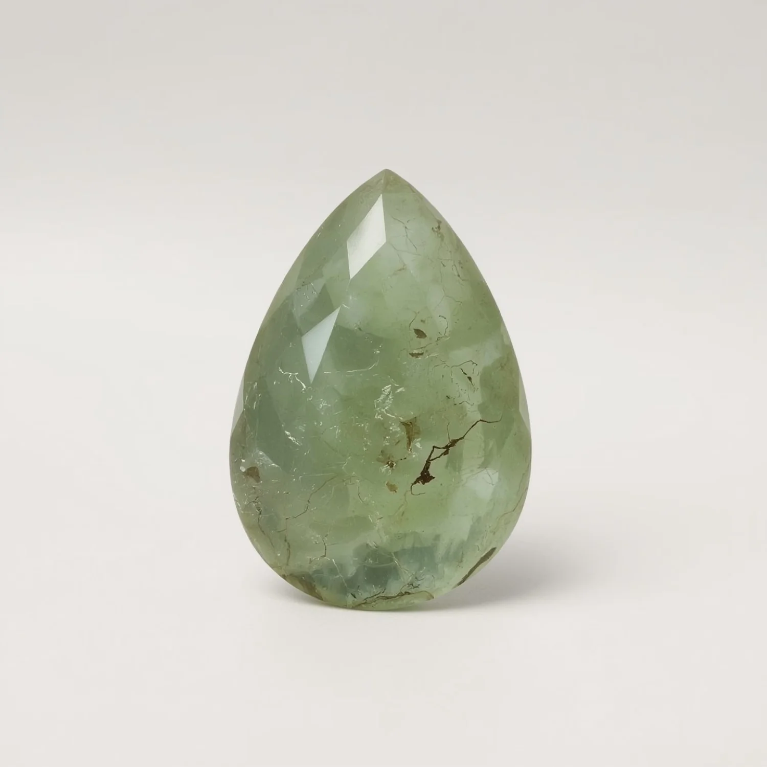 Moss Agate 1PC Large 10x12 MM Pear Faceted Green Brilliant Semi Precious Loose Gems
