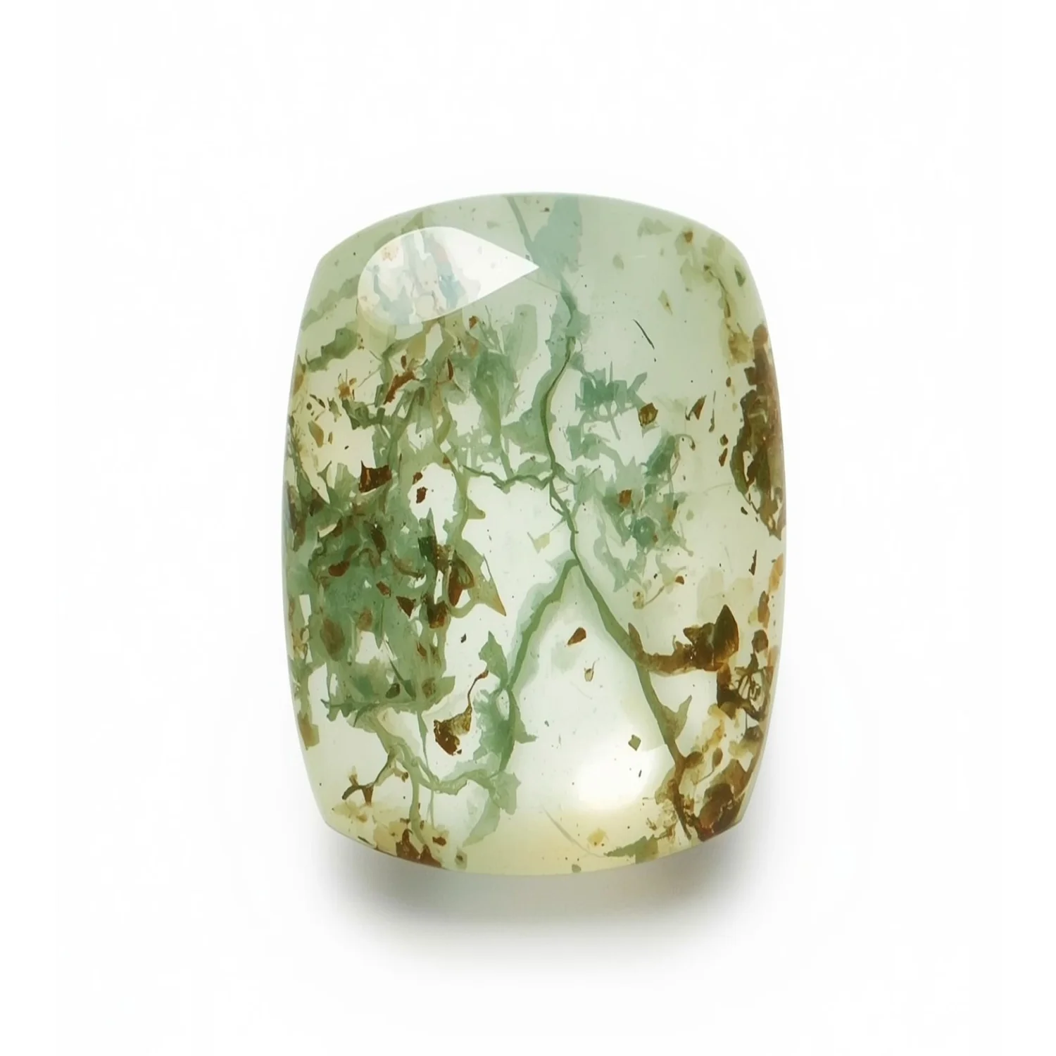 Moss Agate 1PC Small 6x8 MM Emerald Cabochon Green High-Quality semi Precious Precious Gemstone - Image 2