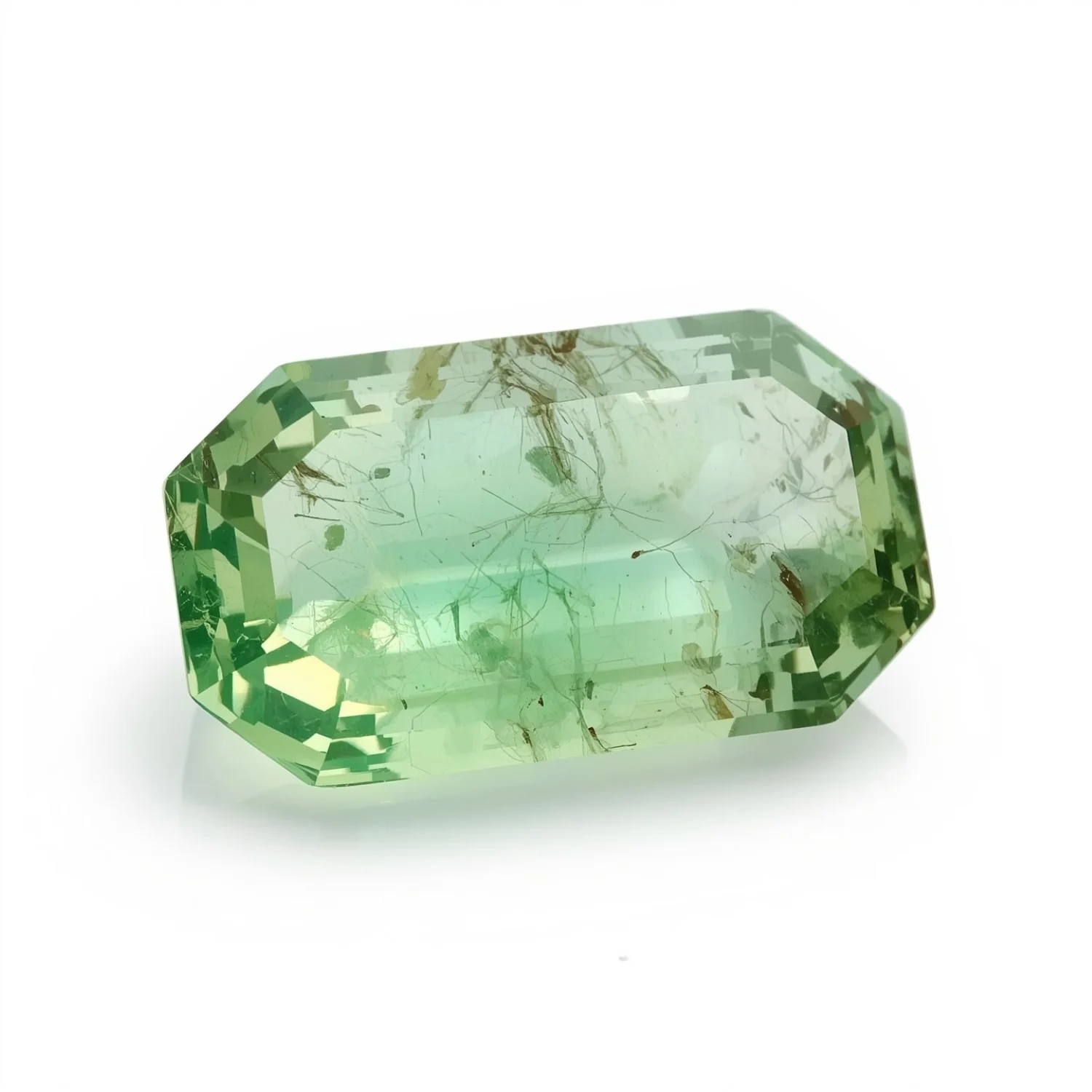 Moss Agate 1PC Small 6x9 MM Emerald Faceted Green Luster Semi Precious Loose Gems - Image 2