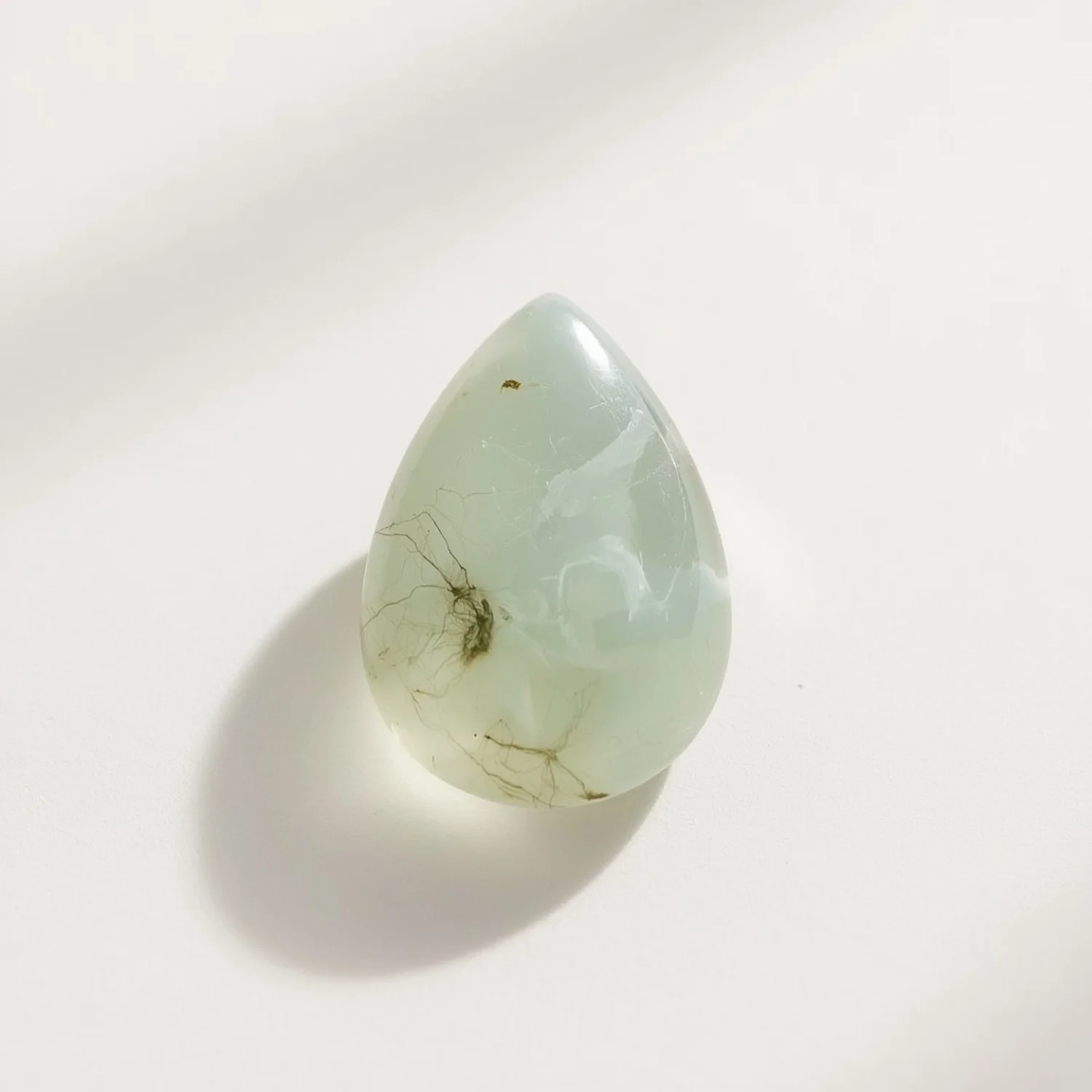 Moss Agate 1PC Small 6x9 MM Pear Cabochon Green Lustrous semi Precious Loose Gemstone