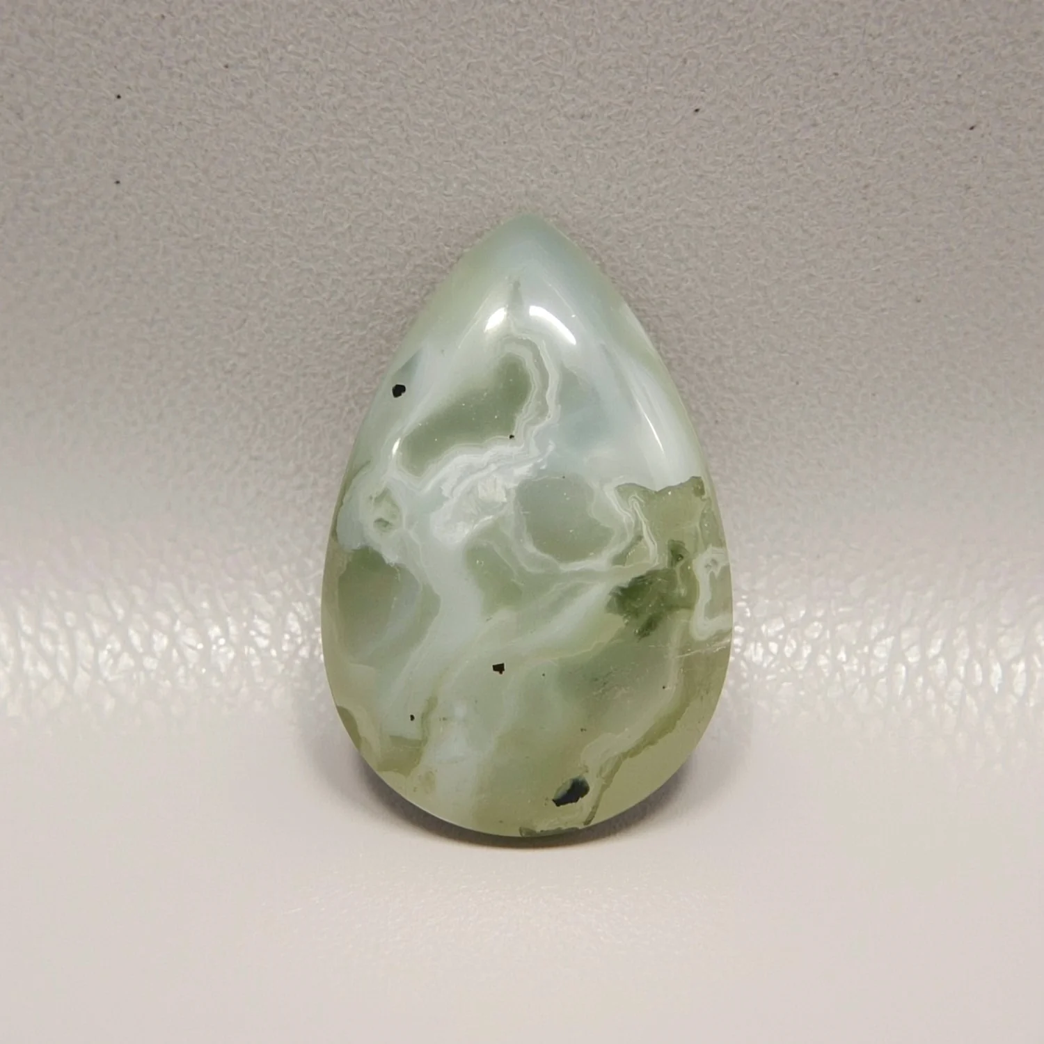 Moss Agate 1PC Small 6x9 MM Pear Cabochon Green Lustrous semi Precious Loose Gemstone - Image 2