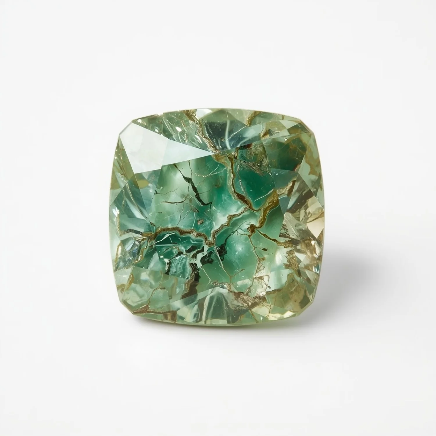 Moss Agate 1PC Small 7x7 MM Cushion Faceted Green Splendid Semi Precious Loose Gemstone - Image 2