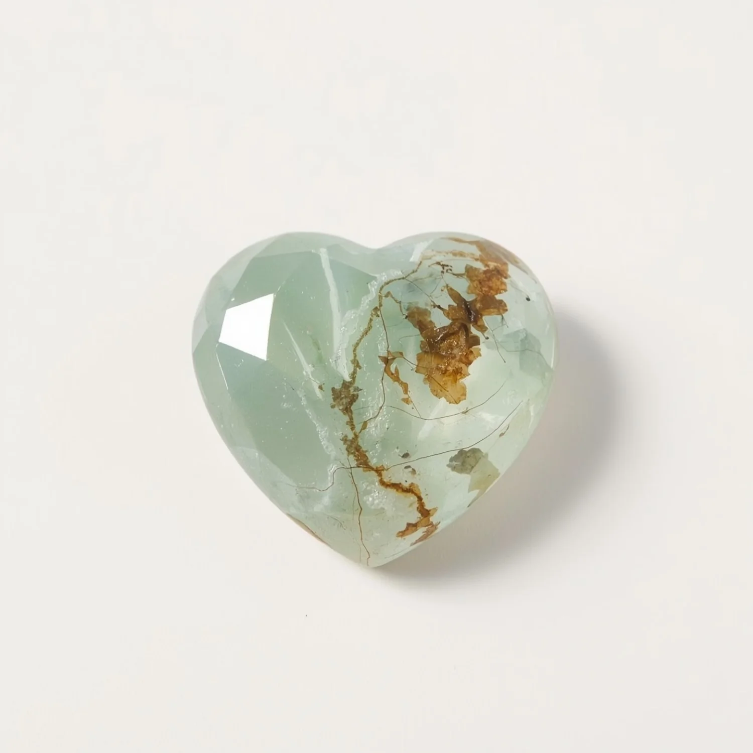 Moss Agate 1PC Small 7x7 MM Heart Faceted Green Splendid Semi Precious Loose Gemstone - Image 2