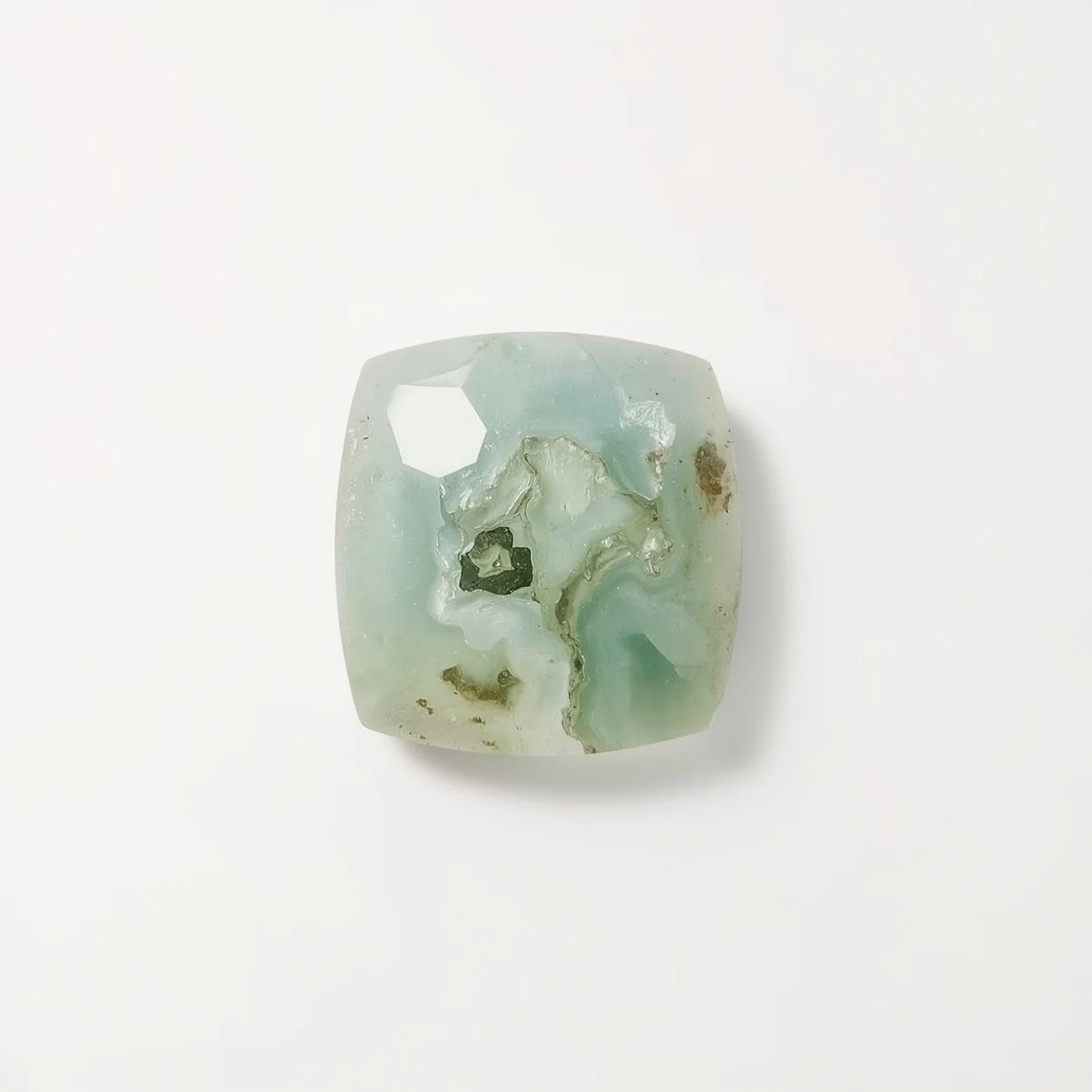 Moss Agate 1PC Small 8x8 MM Square Faceted Green Luster Semi Precious Loose Gemstones