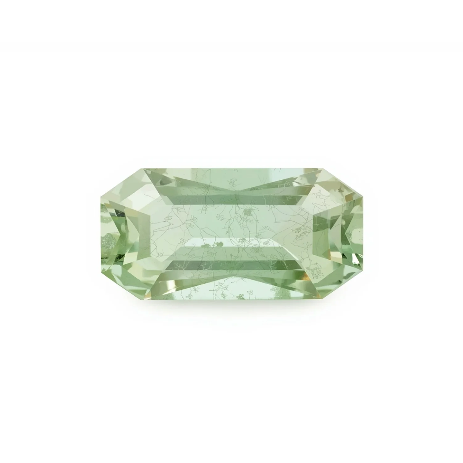 Moss Agate 1PC Tiny 4x8 MM Baguette Faceted Green Fiery Semi Precious Loose Gemstone - Image 2
