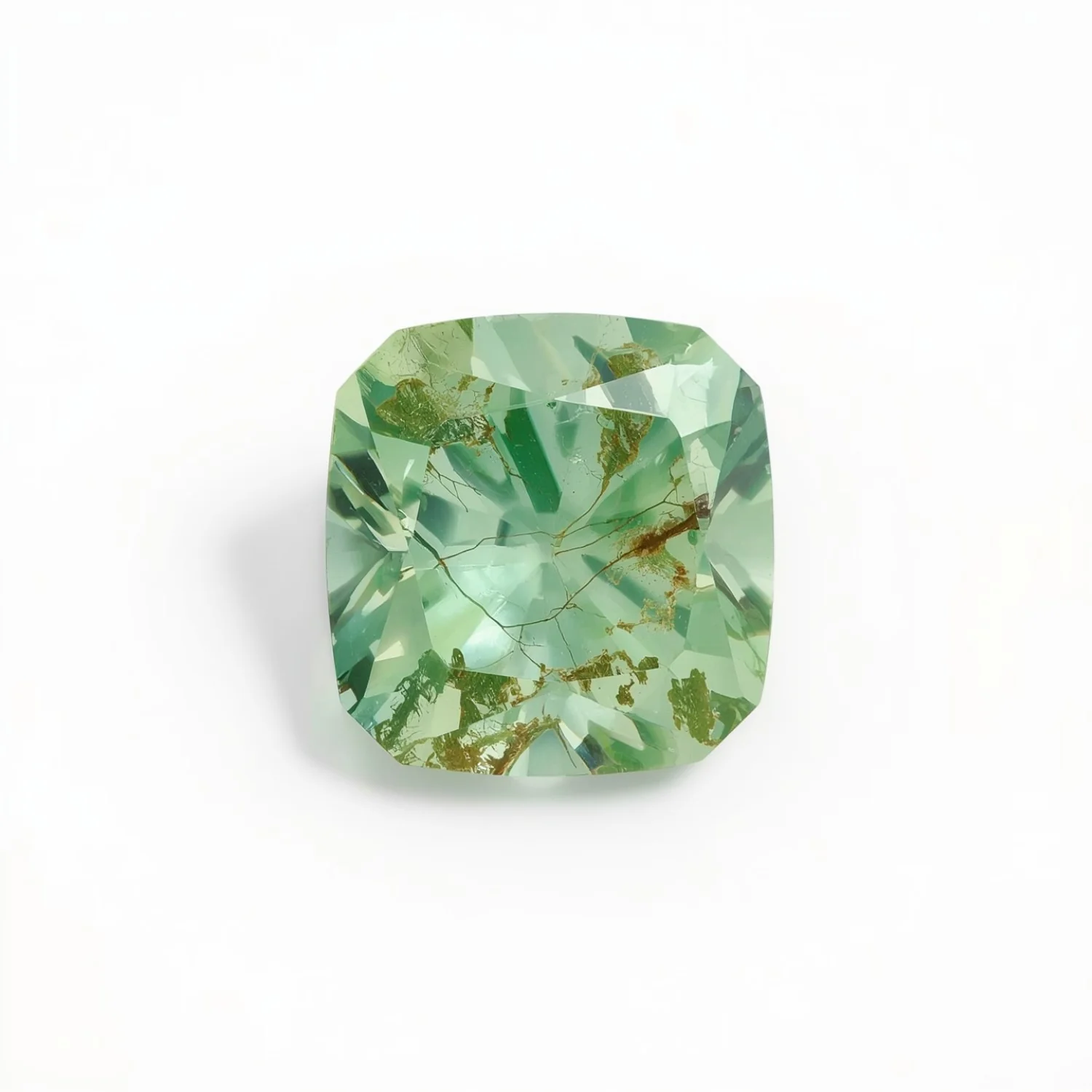 Moss Agate 1PC Tiny 6x6 MM Cushion Faceted Green Polished Semi Precious Loose Gems