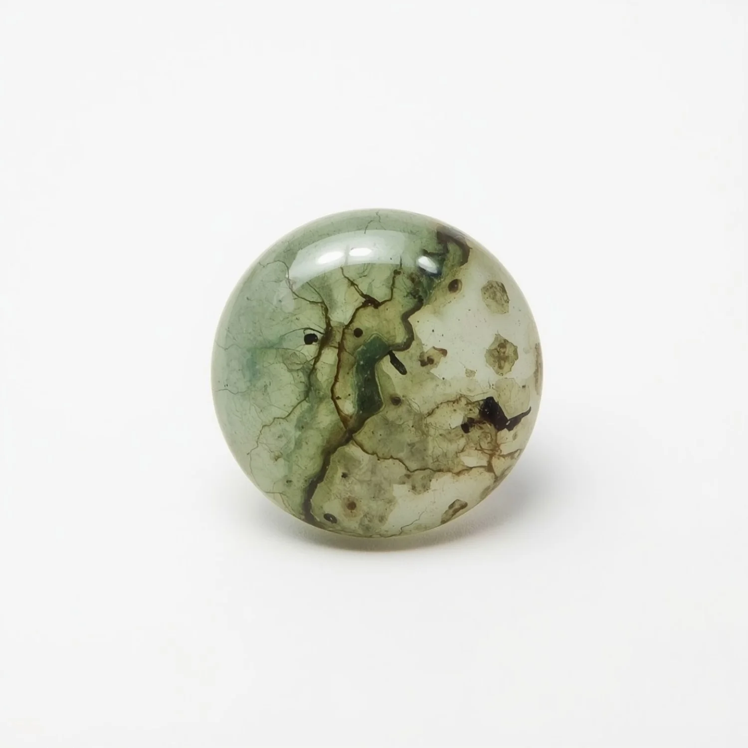 Moss Agate 1PC Tiny 6x6 MM Round Cabochon Green Sparkling semi Precious Loose Gemstone