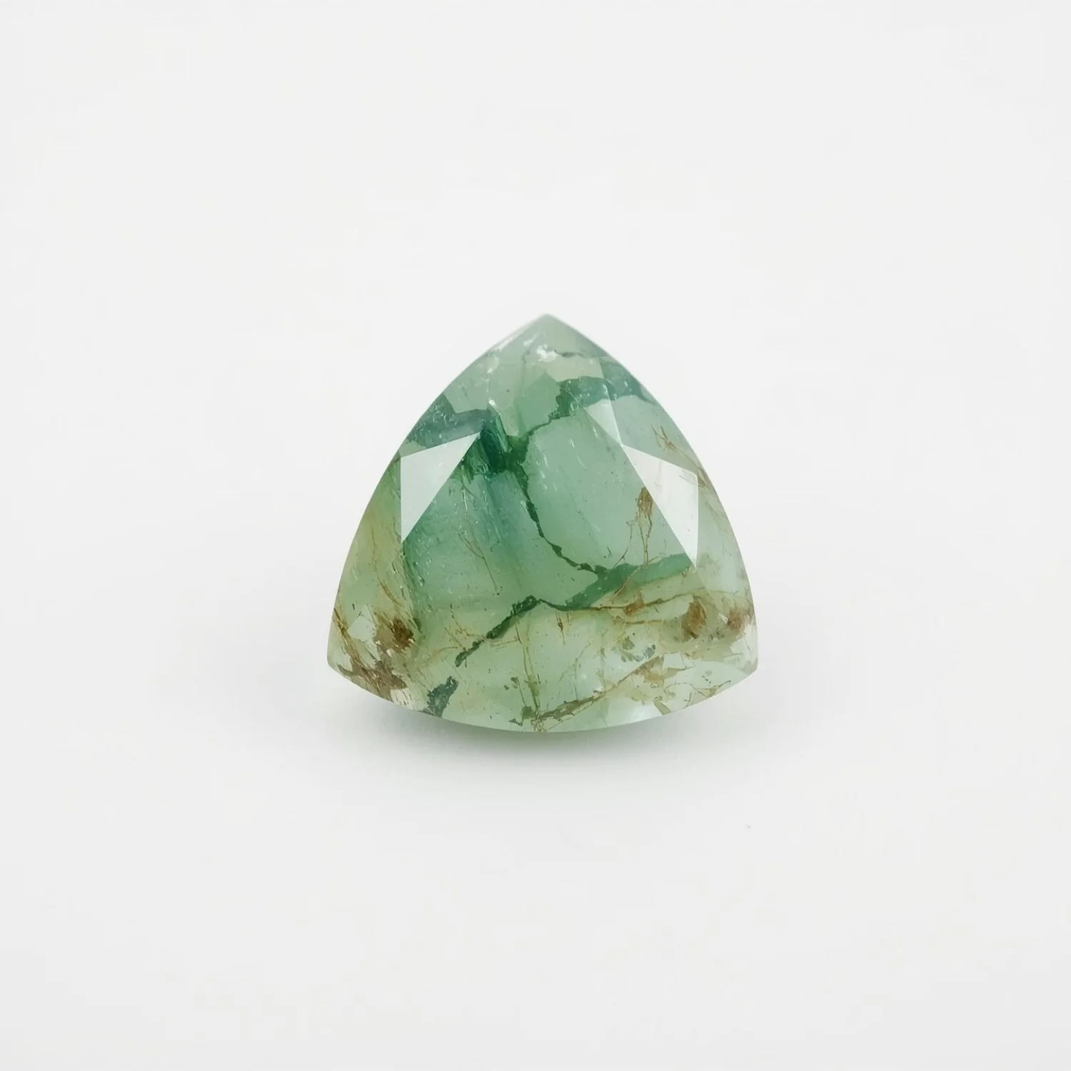 Moss Agate 1PC Tiny 6x6 MM Triangle Faceted Green Polished Semi Precious Loose Gems - Image 2