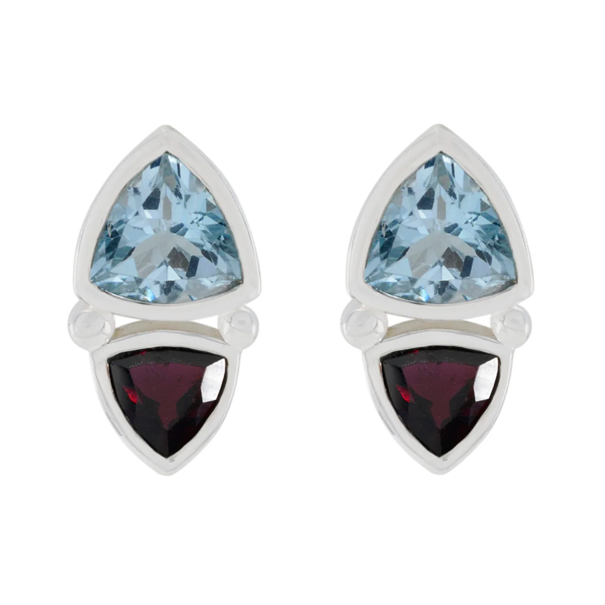 Multi African Addison Toi et Moi Stud multicolor 925 Silver Earring