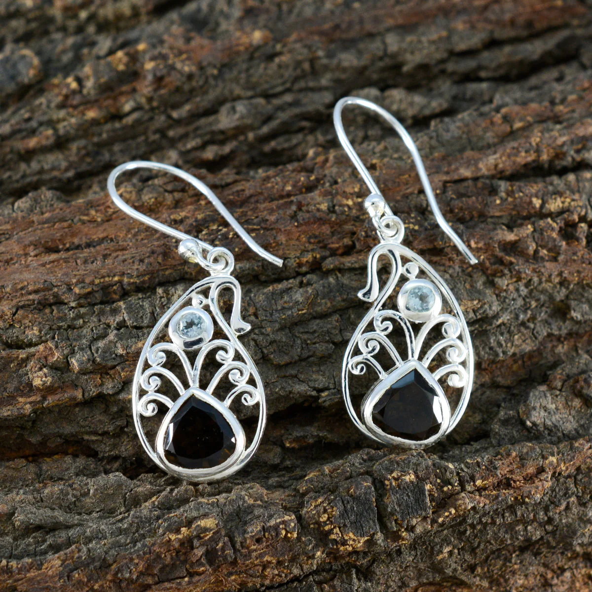Multi African Harper multiple Dangle multicolor 925 Silver Earring - Image 3