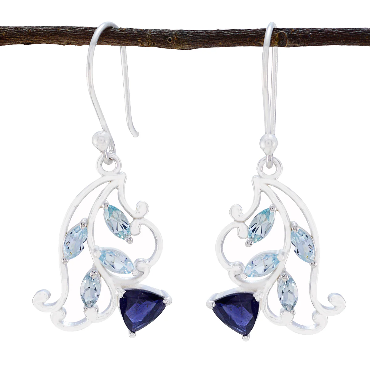 Multi American Isla multiple Dangle multicolor 92.5 Silver Earring