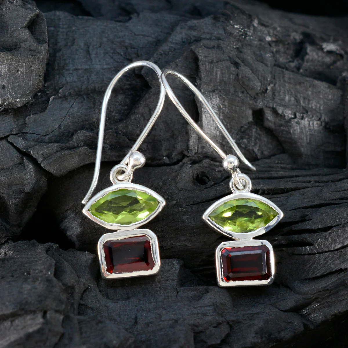 Multi American Micaela multiple Dangle multicolor 925 Silver Earring - Image 3