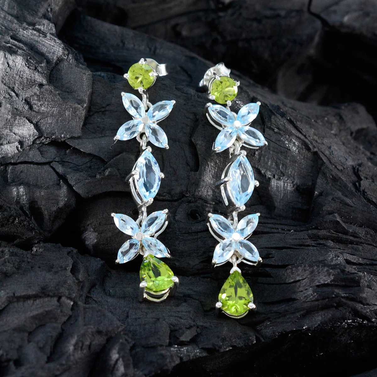 Multi Australian Charlotte multiple Stud multicolor 92.5 Silver Earring - Image 4