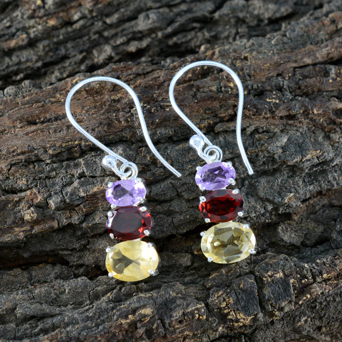 Multi Australian Stella multiple Dangle multicolor 92.5 Silver Earring - Image 3