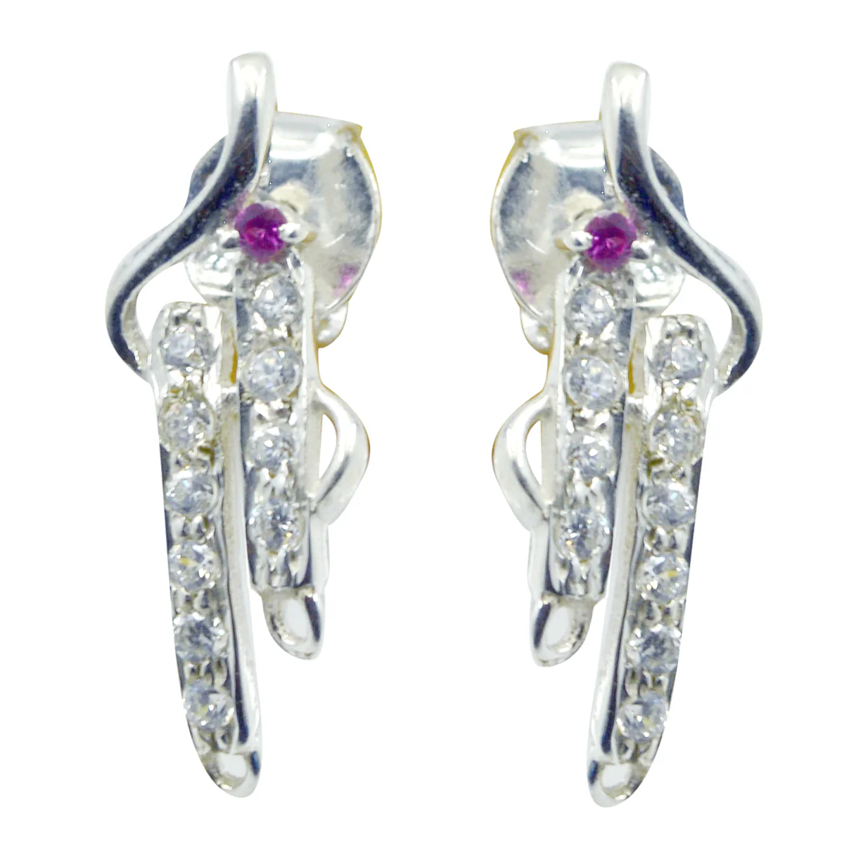Multi CZ Egyptian Ángeles multiple Stud multicolor 925 Silver Earring