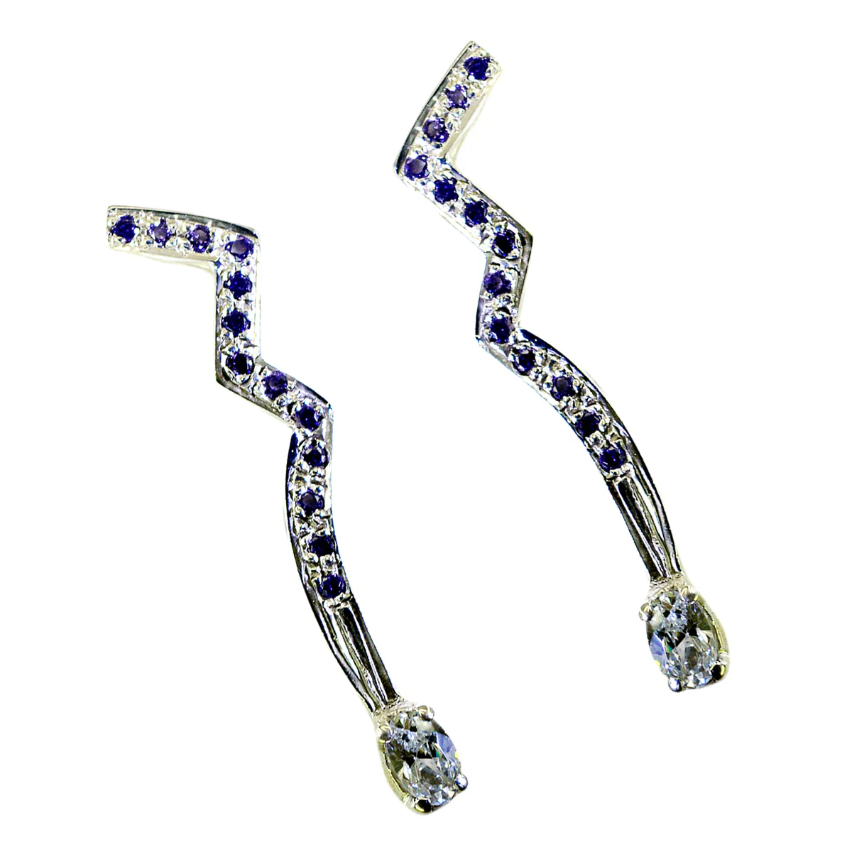 Multi CZ Mexican Ava multiple Stud multicolor 925 Silver Earring - Image 3