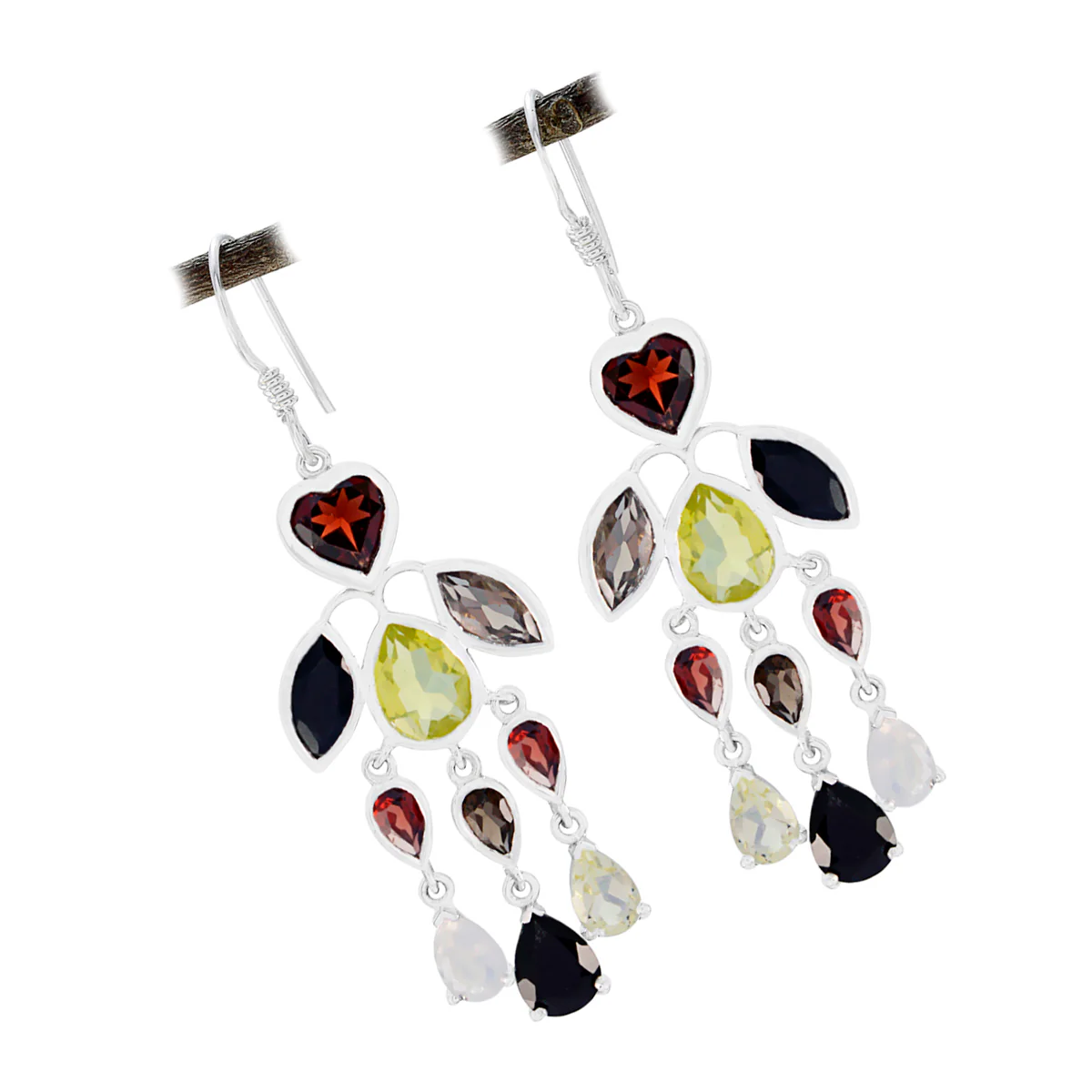 Multi Egyptian Claire multiple Dangle multicolor 92.5 Silver Earring - Image 3