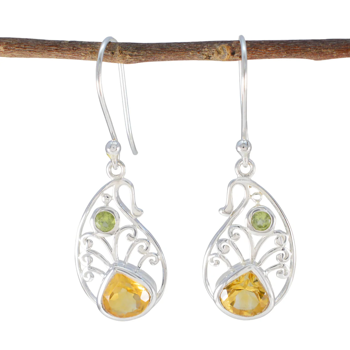 Multi Egyptian Ellie multiple Dangle multicolor 925 Sterling Silver Earring