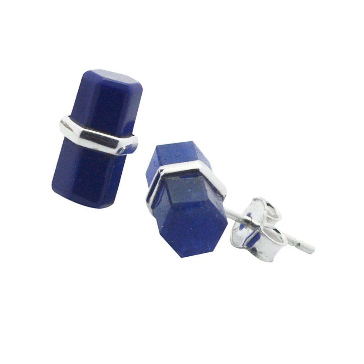 Multi Egyptian Sarah Solitaire Stud multicolor Silver Earring - Image 2