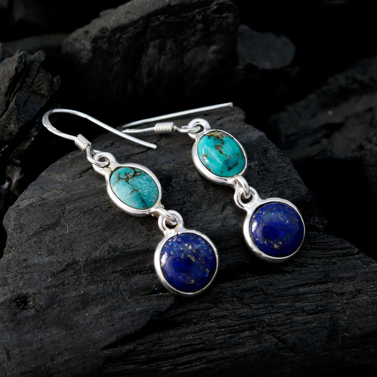 Multi French Genesis multiple Dangle multicolor 925 Silver Earring - Image 3