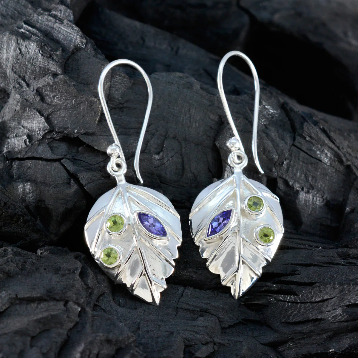 Multi French Kennedy multiple Dangle multicolor 925 Sterling Silver Earring - Image 4