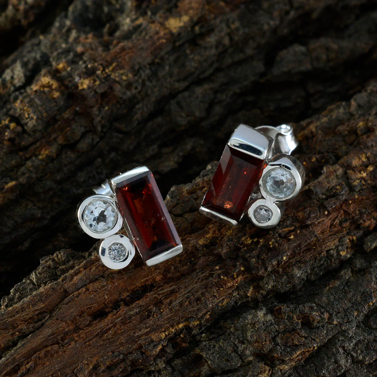 Multi French Micaela Trilogy Stud multicolor 925 Sterling Silver Earring - Image 3