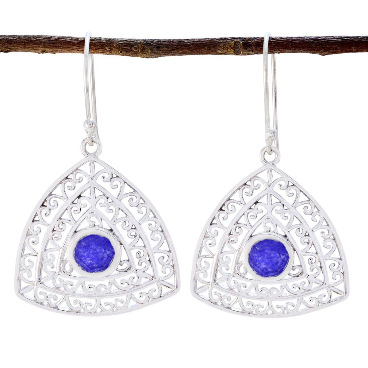 Multi French Nova Solitaire Dangle multicolor 925 Silver Earring