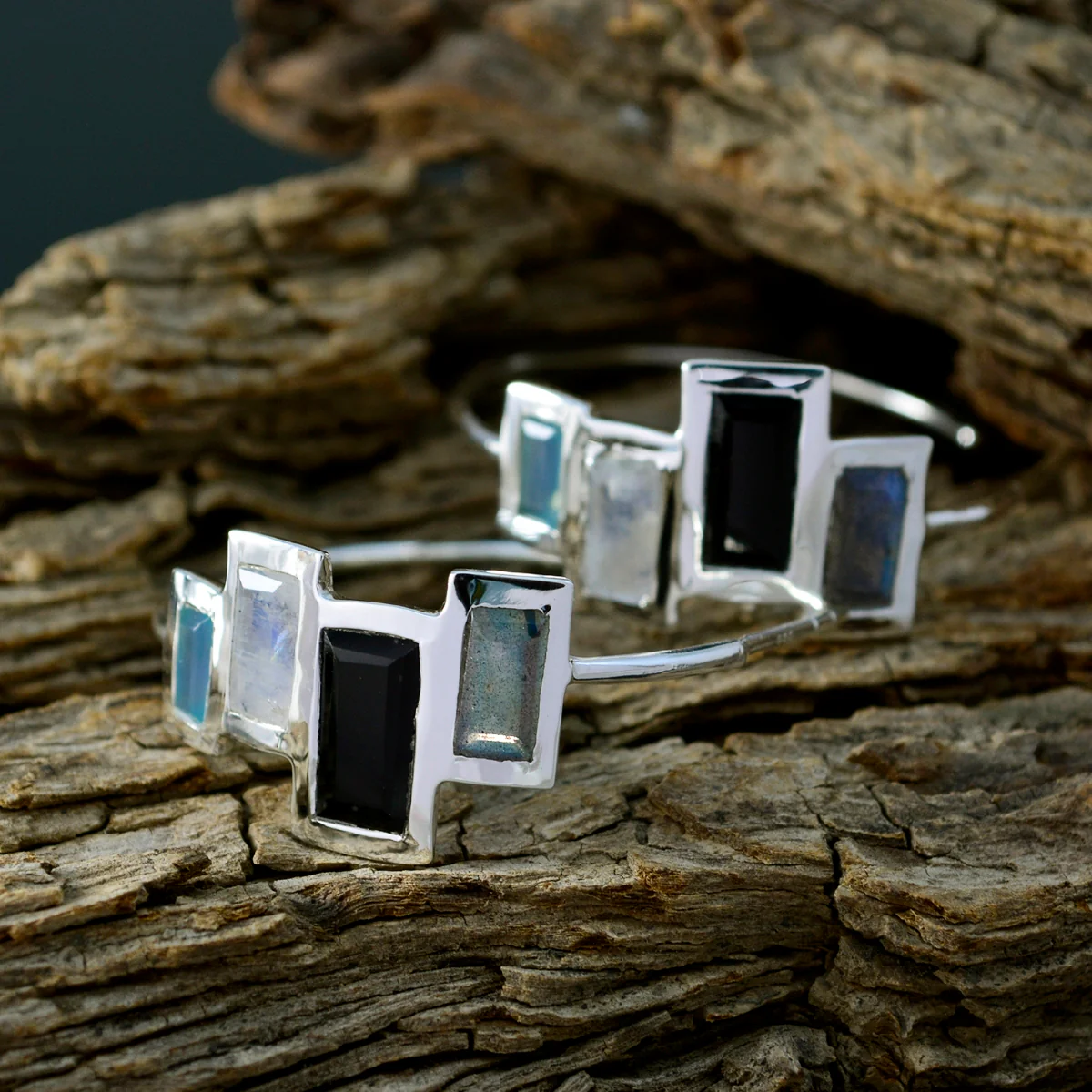 Multi German Bianca multiple Stud multicolor Sterling Silver Earring - Image 3