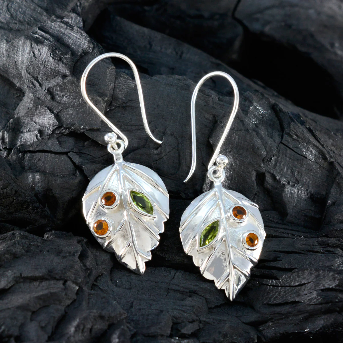 Multi German Laura multiple Dangle multicolor Silver Earring - Image 4