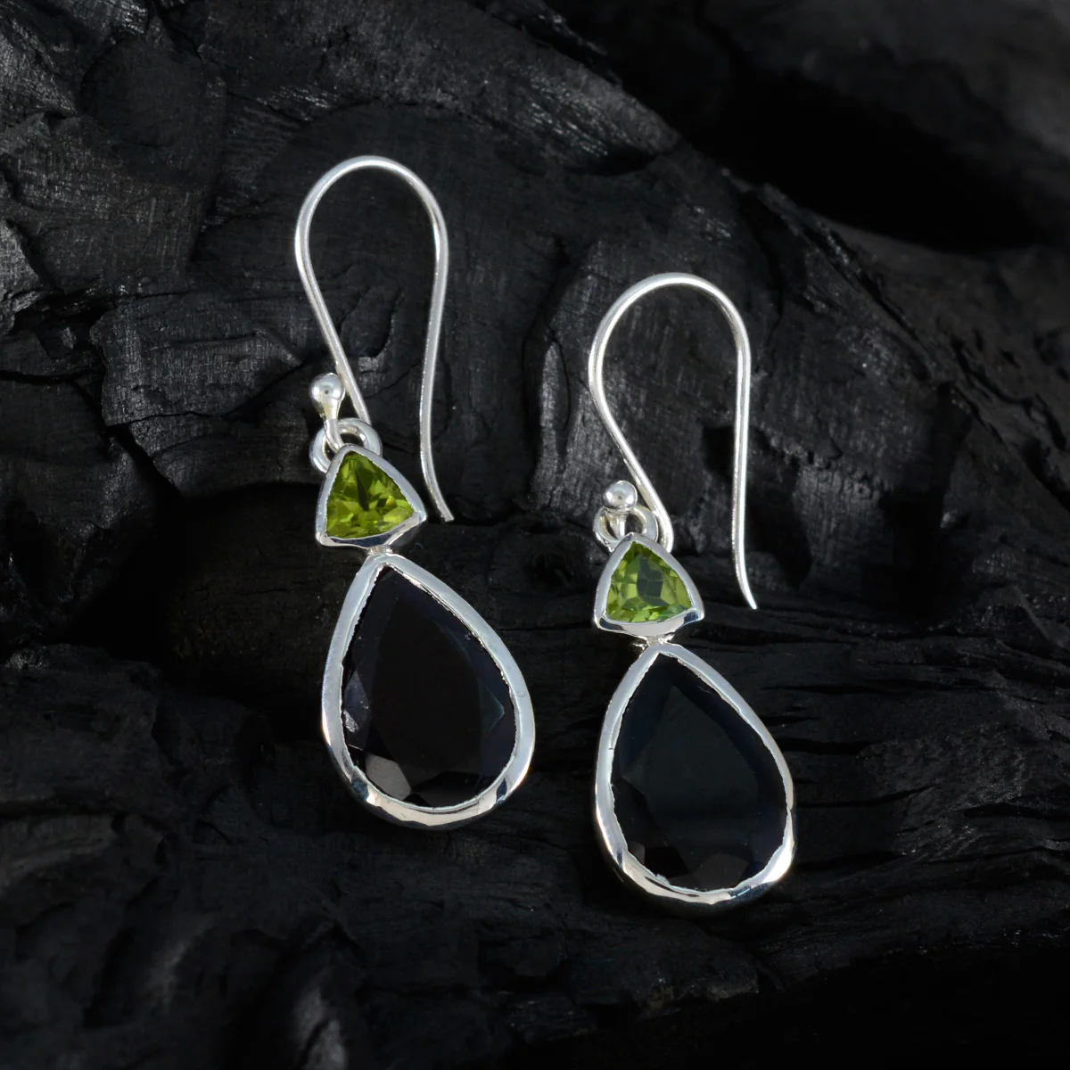 Multi Korean Constanza Toi et Moi Dangle multicolor 925 Sterling Silver Earring - Image 2