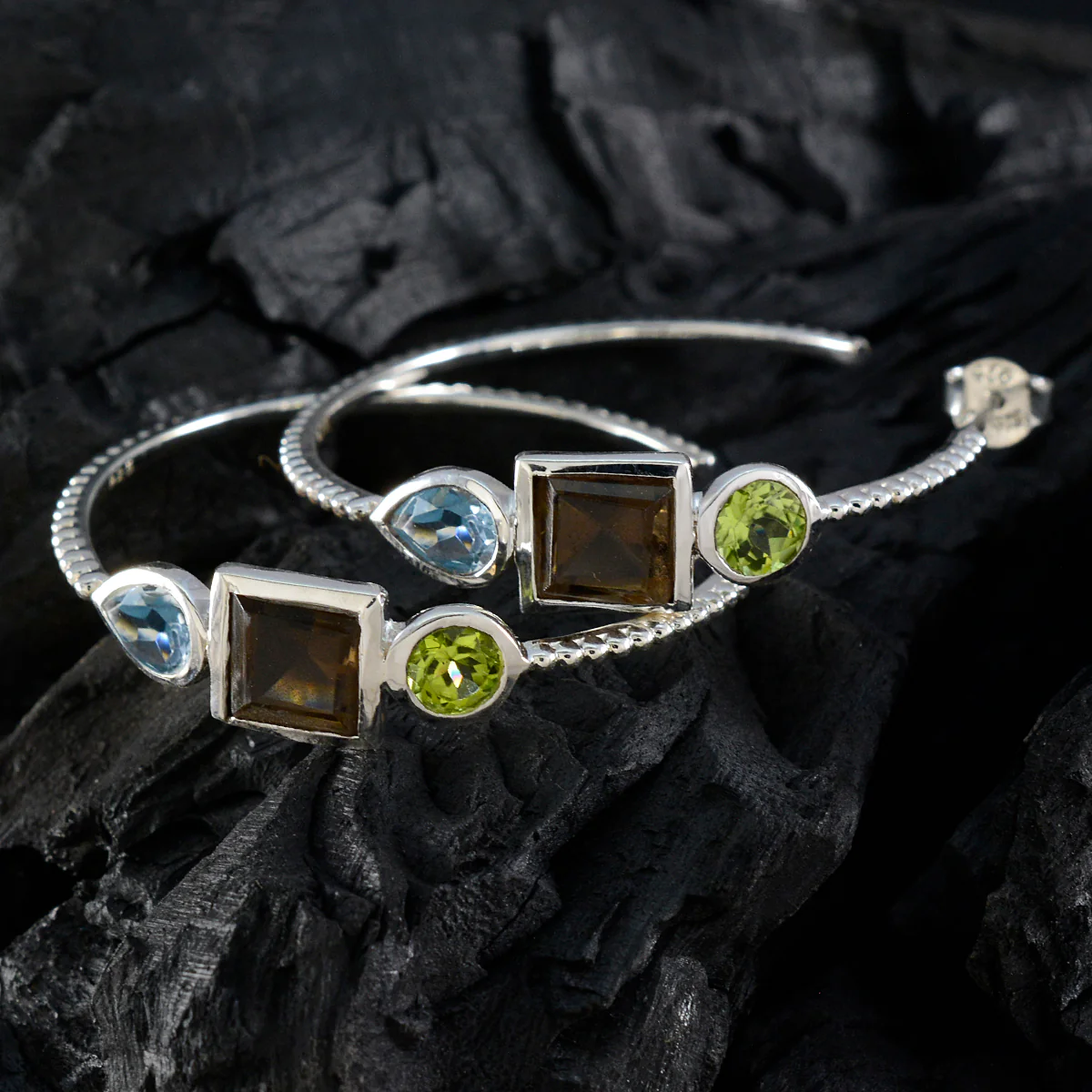 Multi Latin American Hua Trilogy Stud multicolor 925 Sterling Silver Earring - Image 2