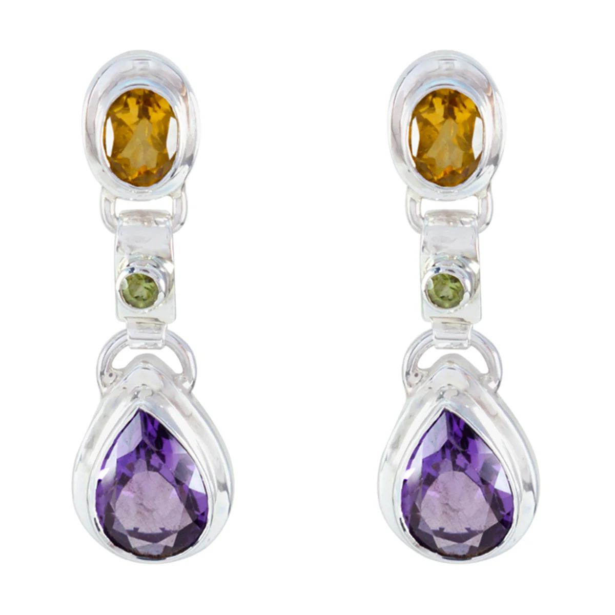 Multi Latin American Mathilde multiple Stud multicolor 925 Silver Earring