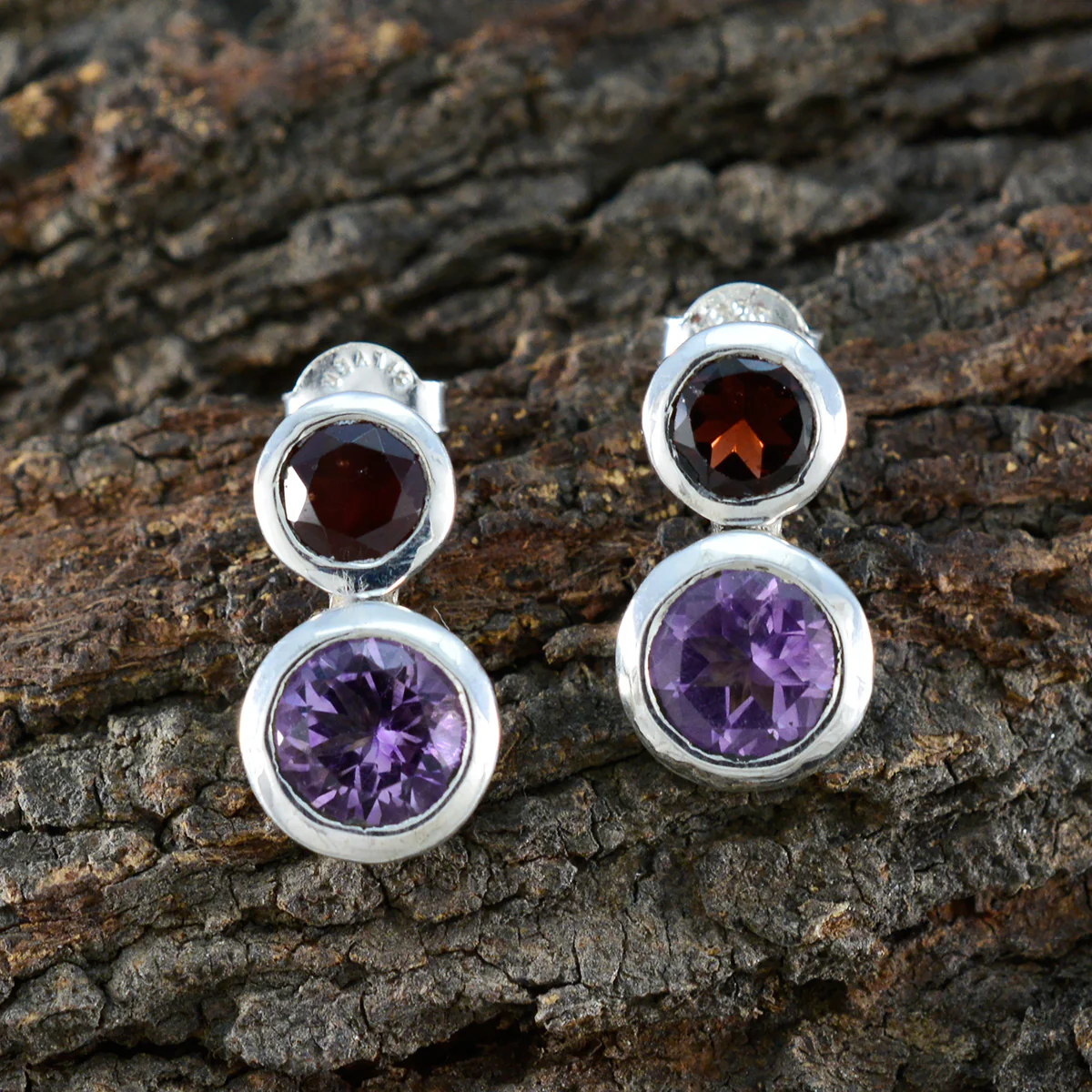 Multi Latin American Renata Toi et Moi Stud multicolor Silver Earring - Image 3