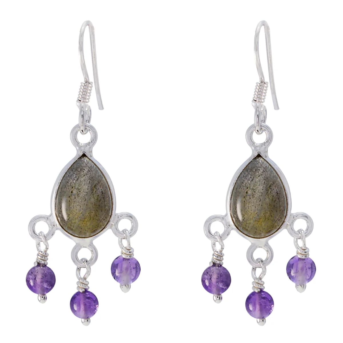 Multi Russian Greta multiple Dangle multicolor 92.5 Silver Earring