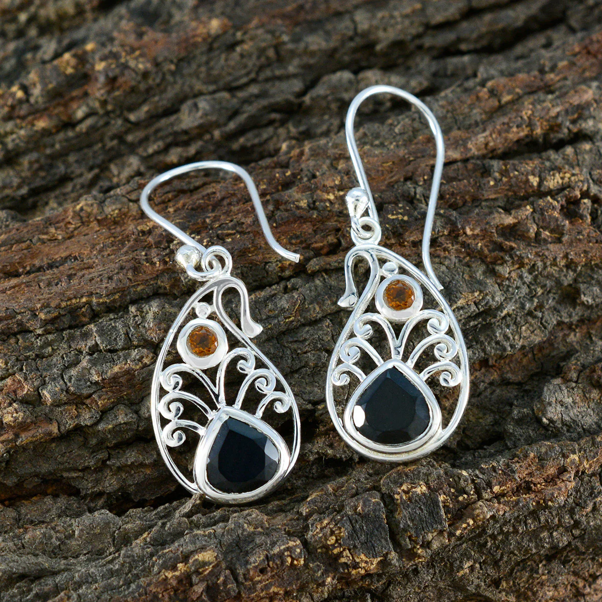 Multi Spanish Grace multiple Dangle multicolor 92.5 Silver Earring - Image 3