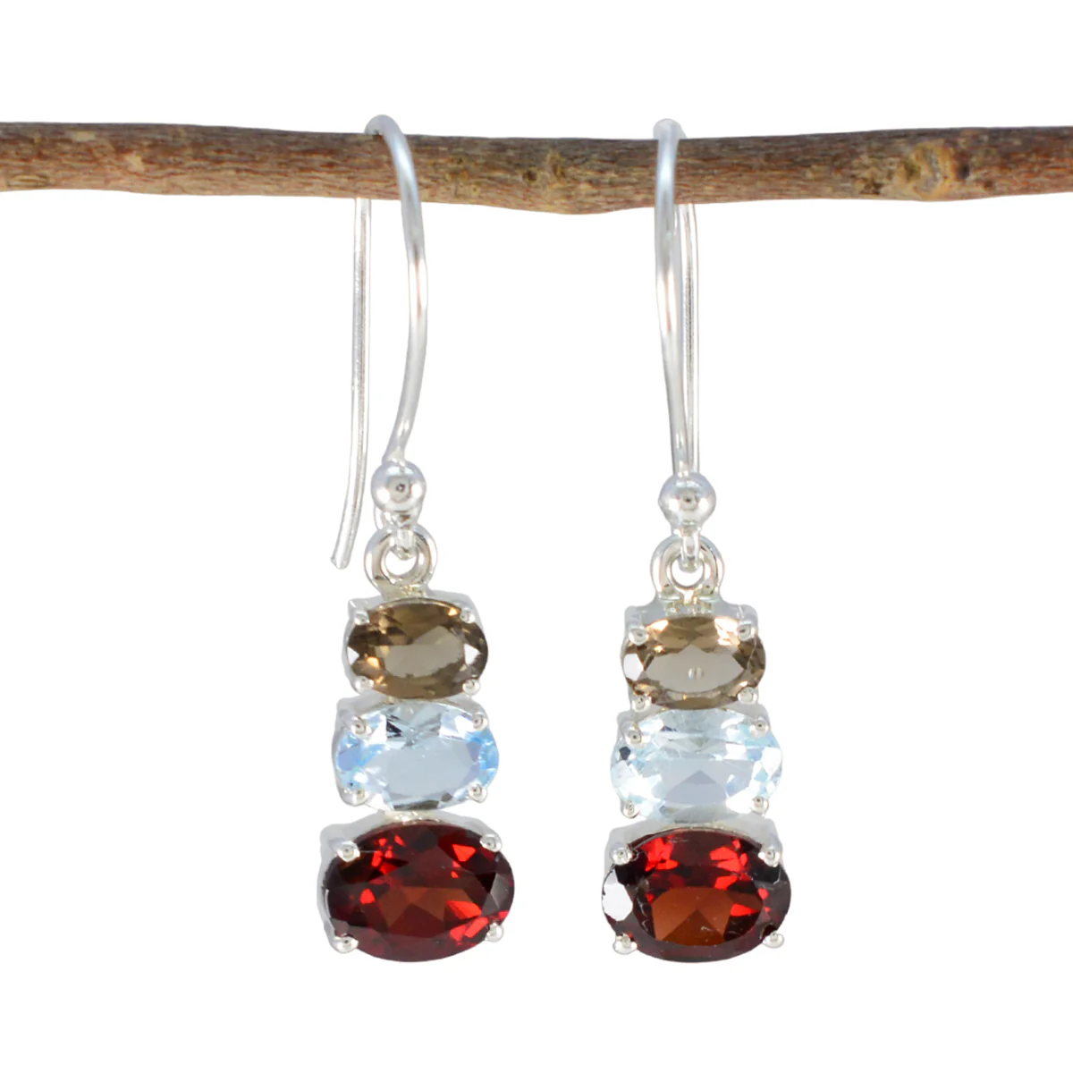 Multi Spanish Teresa multiple Dangle multicolor 925 Sterling Silver Earring