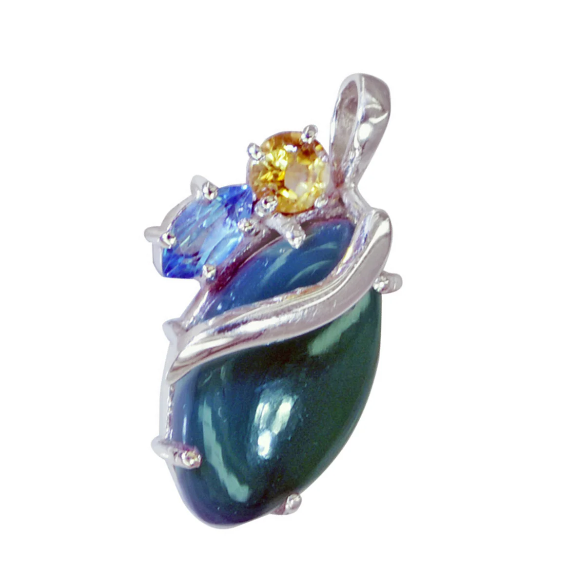 Multi Stone Classic American Silver Trilogy Pauline wedding multicolor Pendant Jewelry - Image 3